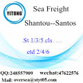 Consolidación de LCL de Shantou Port a Santos